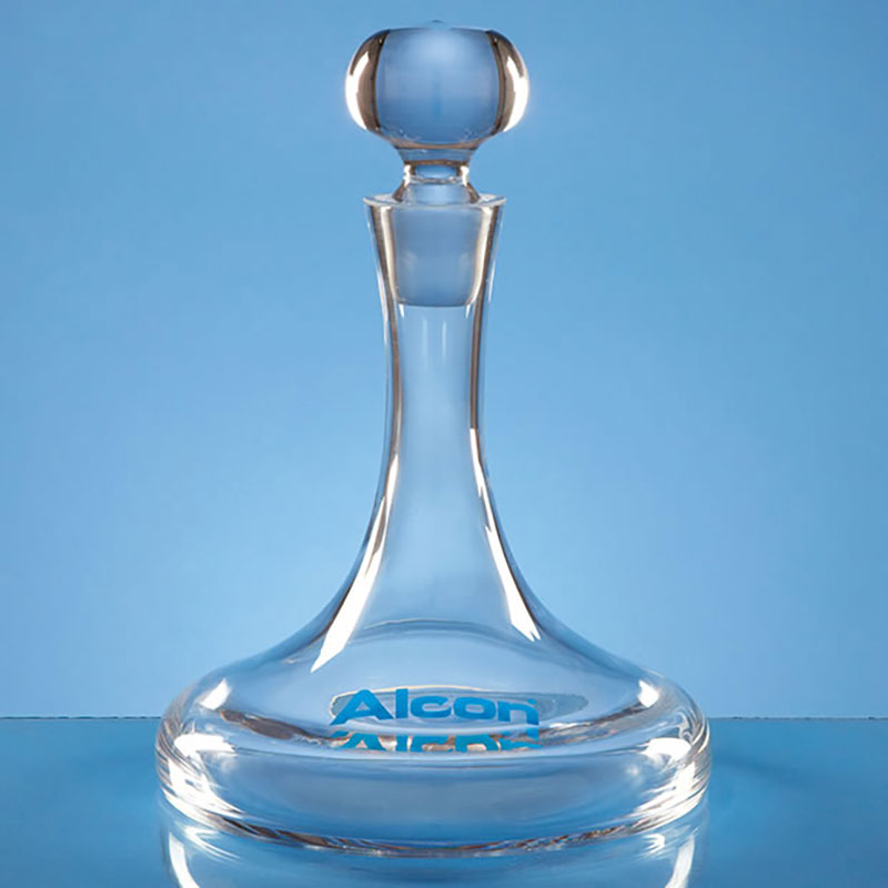 Engraved Handmade Clear Crystal 1ltr Ships Decanter L447