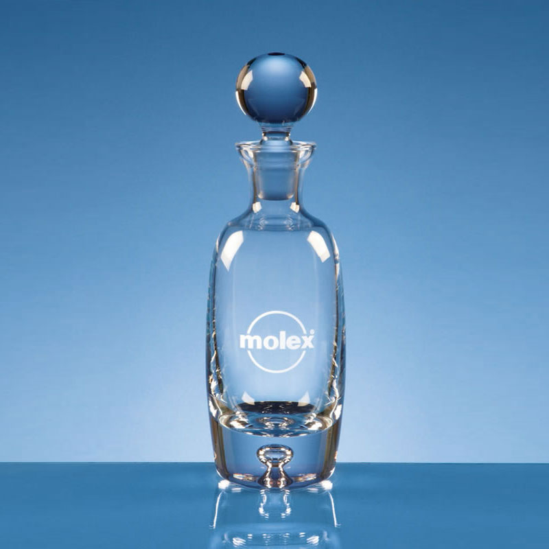 Engraved Crystal Bubble Base Wine Decanter