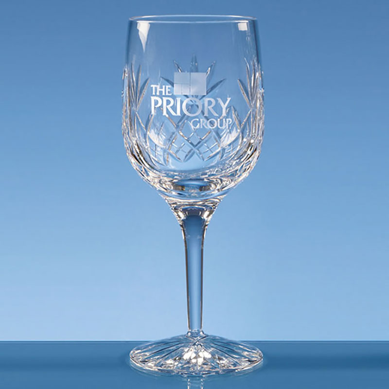 Engraved Lead Crystal Glass Goblet L451
