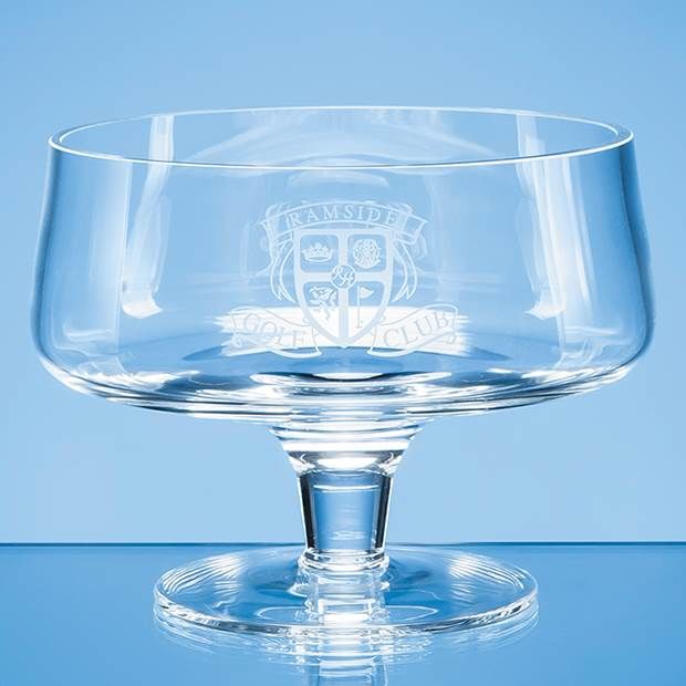 20cm Handmade Plain Footed Glass Bowl - Large Glass Bowls With Lids 20cm Handmade Plain Footed Glass Bowl - Large Glass Bowls With Lids