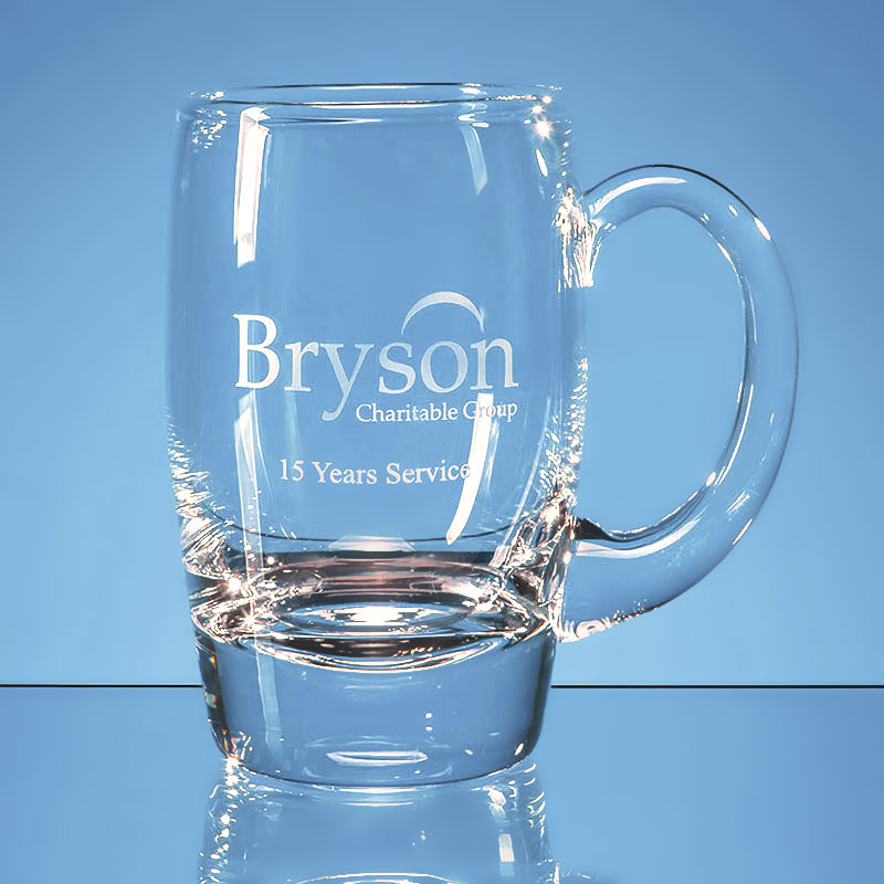 Handmade Oval Glass Beer Tankard