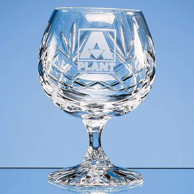 280ml Glencoe Lead Crystal Panel Brandy Glass