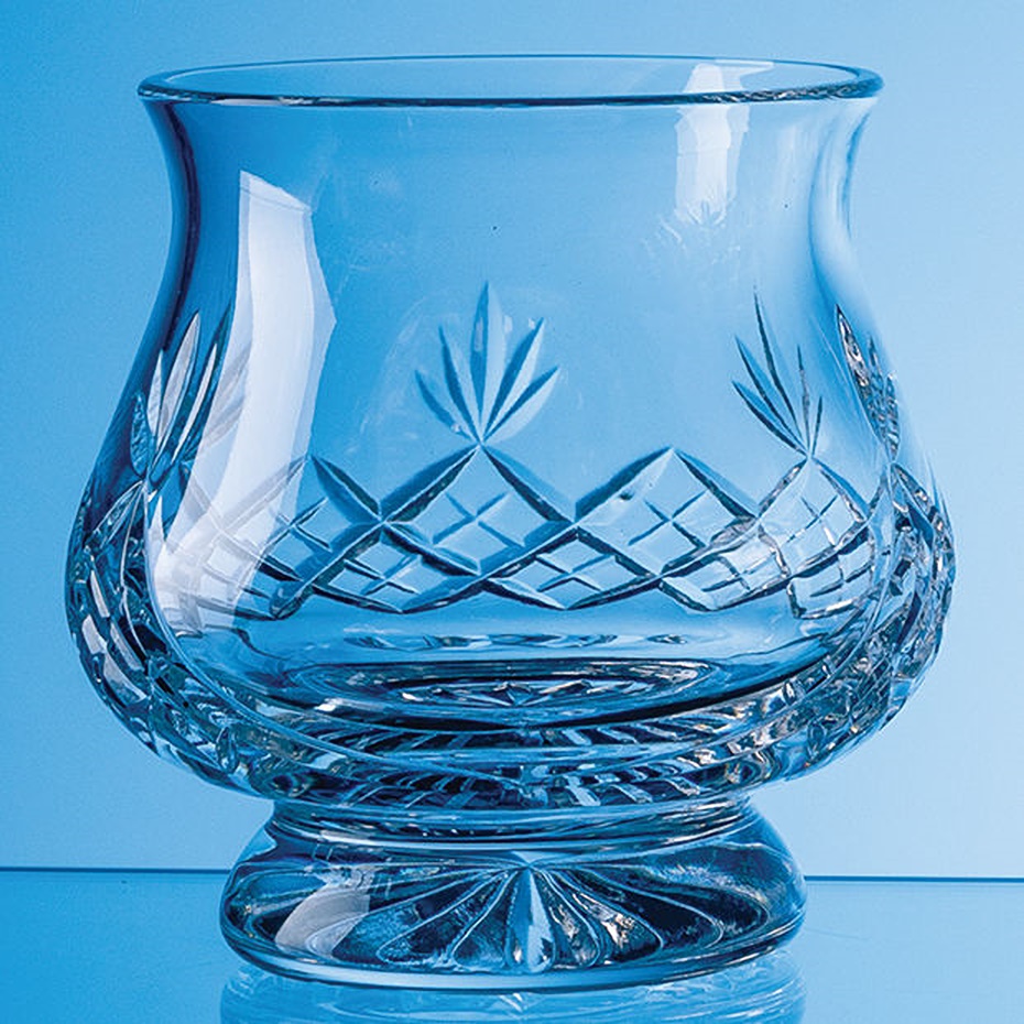 Lead Crystal Panelled Hurricane Bowl 14cm dia