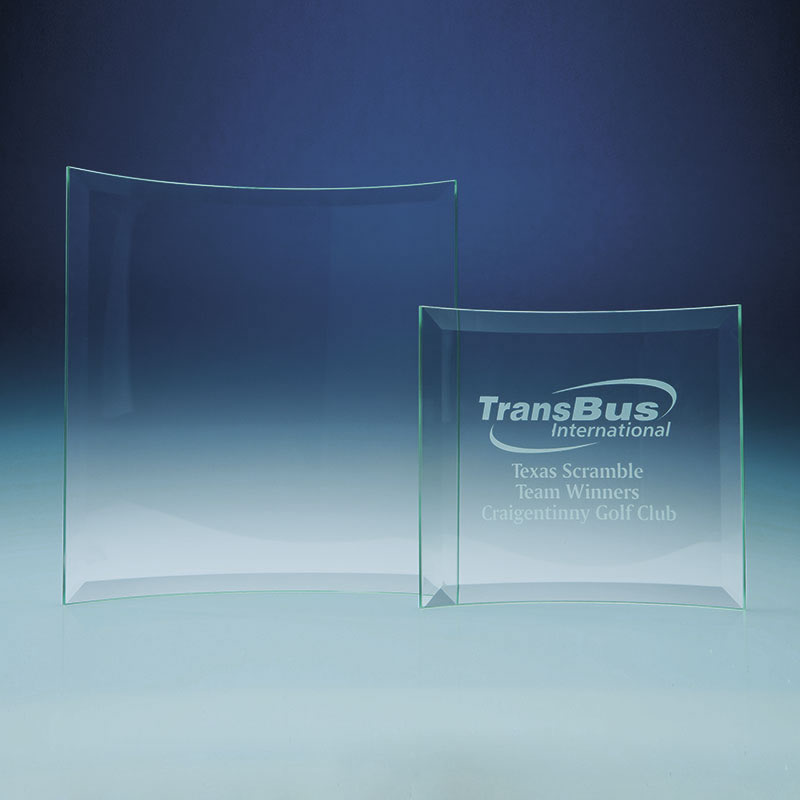 8 5in X 9in Curved Clear Glass Frames From Crystal Awards Supplier 8 5x9in Curved Clear Frame Pg18
