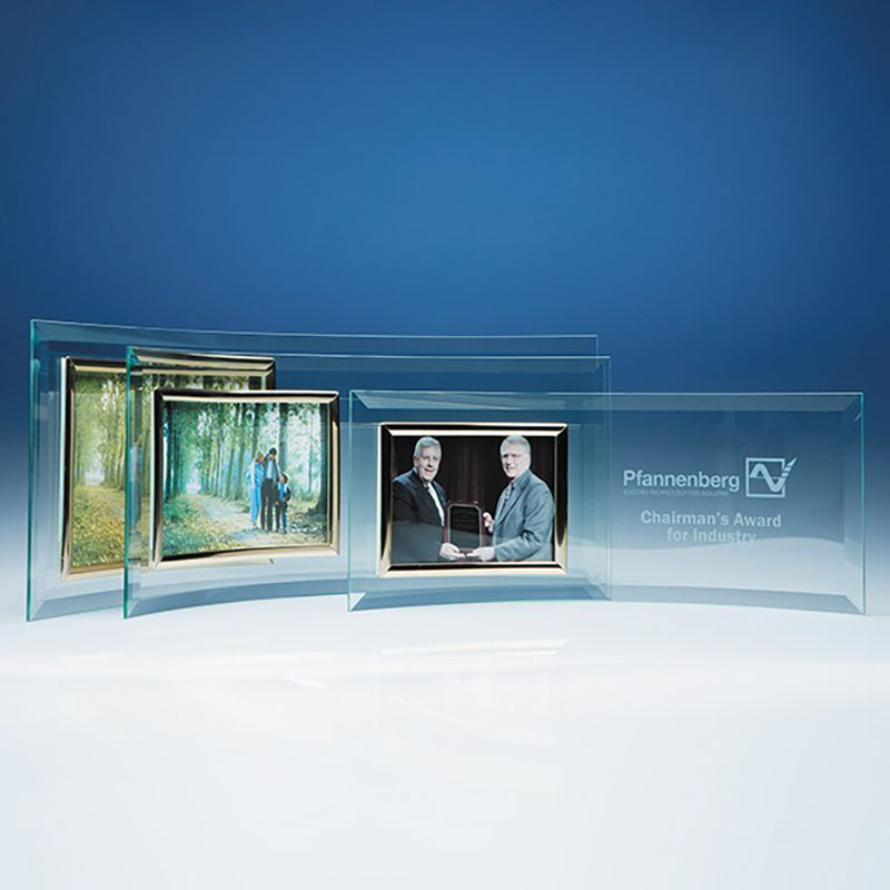 Jade Glass Crescent with 7x5in Landscape Photo Frame