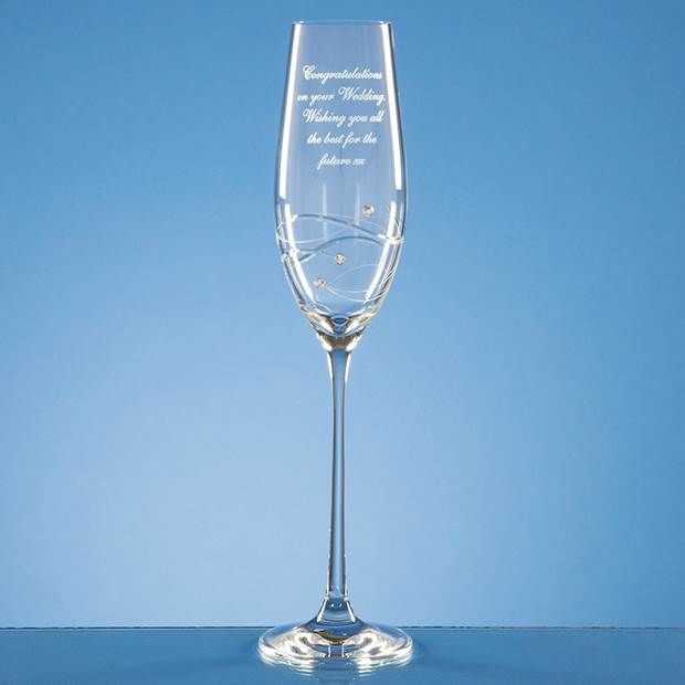 Diamante Champagne Flute with Spiral Shaped Cutting