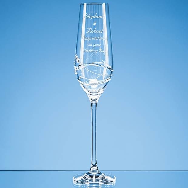Diamante Champagne Flute with Modena Spiral Shaped Cutting