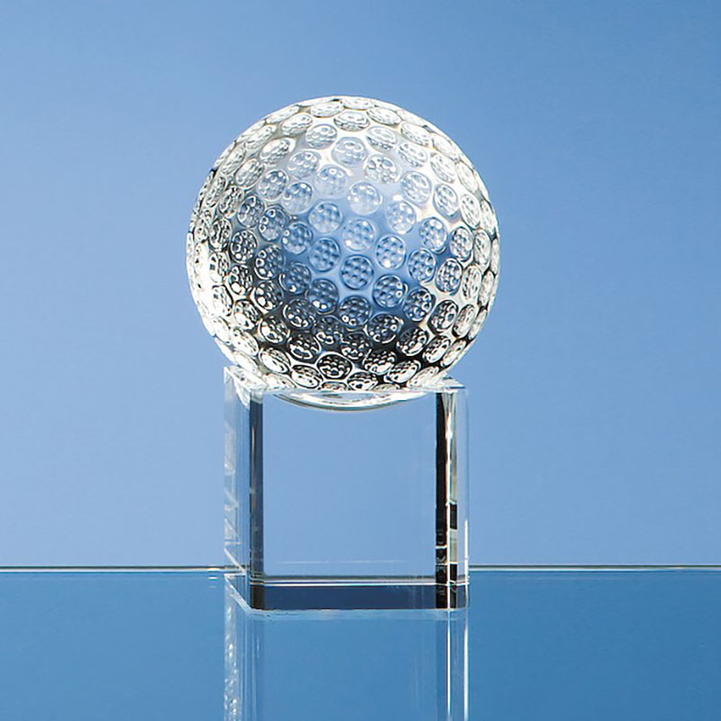 60mm dia Crystal Golf Ball on Clear Base