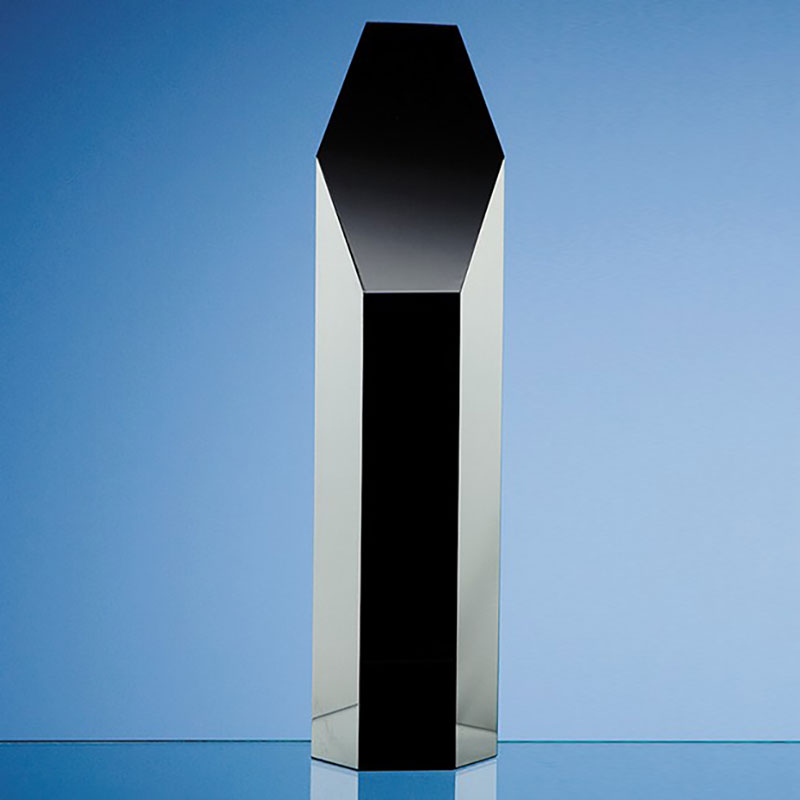 10in Black Optic Crystal Hexagon Award