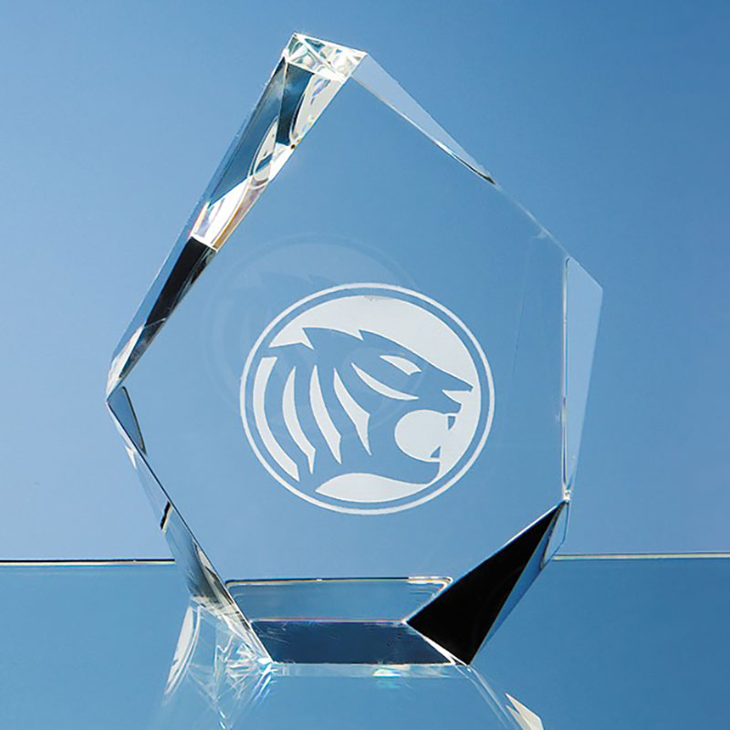 13cm Optic Crystal Facet Iceberg Award