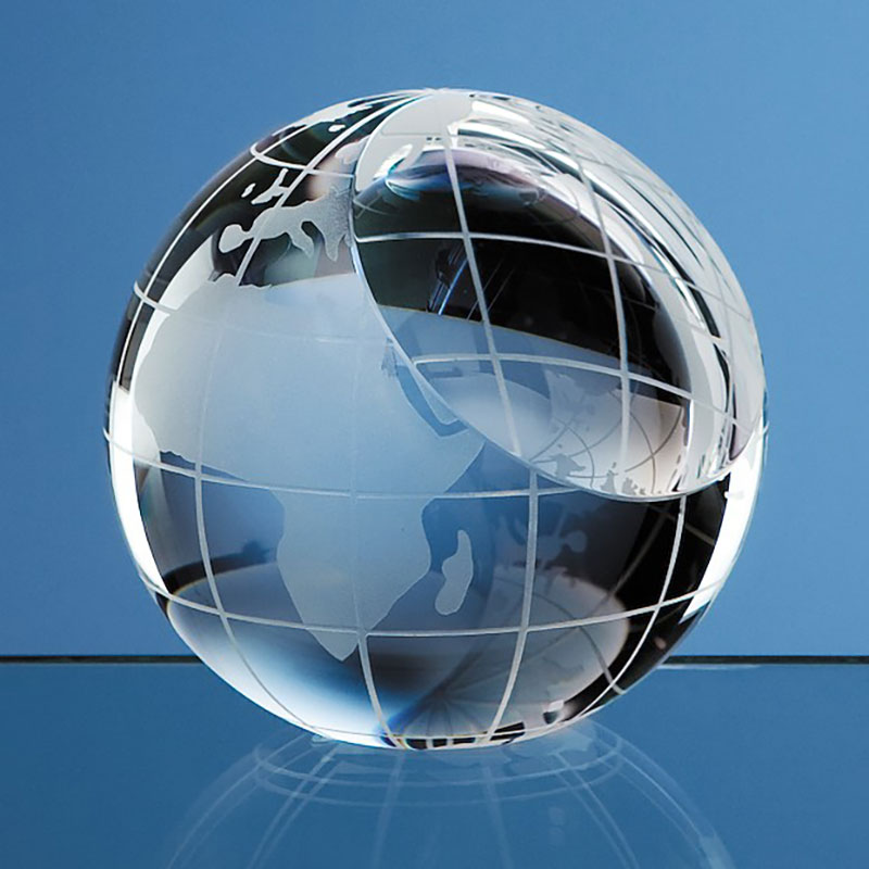 80mm Optic Crystal Globe Paperweight