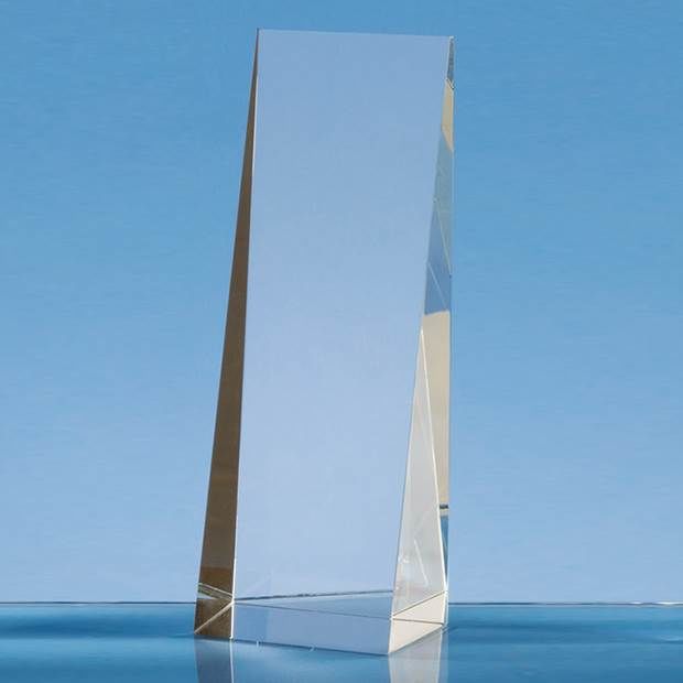 19.5cm Optical Crystal Wedge Rectangle Award
