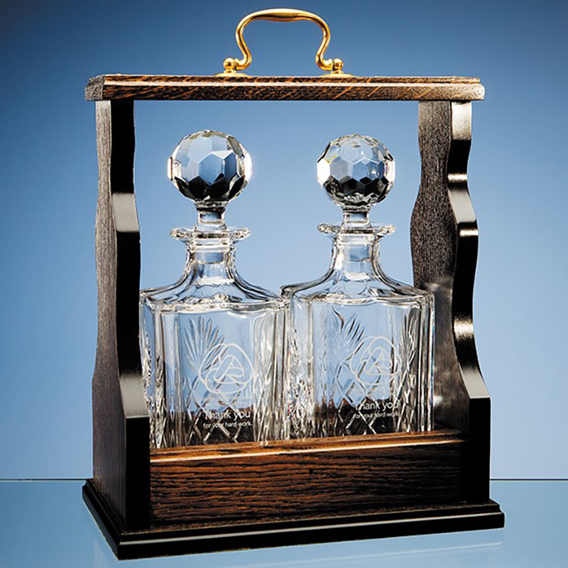 Mahogany Double Decanter Tantalus