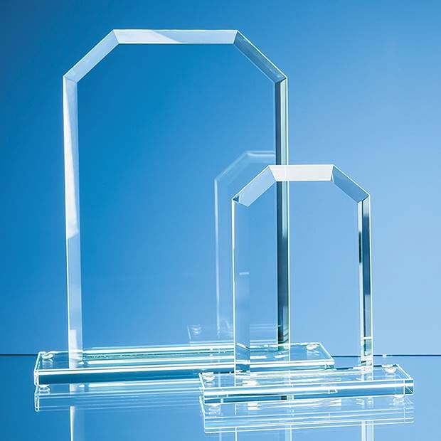 25cm x 17cm x 12mm Jade Glass Bevelled Edge Honour Award